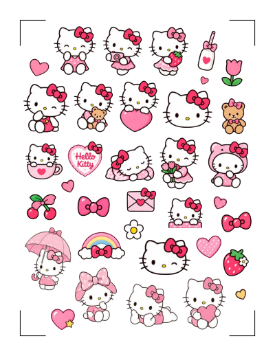 35 Stickers VINIL LAMINADO Hello Kitty