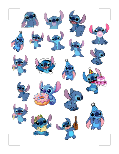 20 Stickers VINIL LAMINADO Stitch