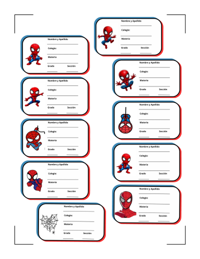 Pegatina escolar - 10 Stickers Spider-Man