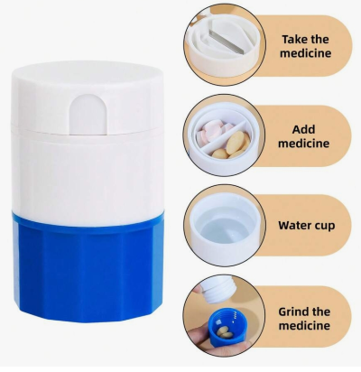 Accesorio para Triturar, Cortar, Moler y Almacenar Pastillas