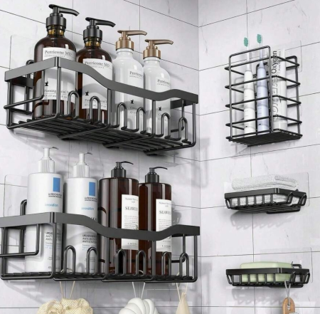 Organizador de duchacepillo de dientes, accesorios de baño ahorradores de espacio
