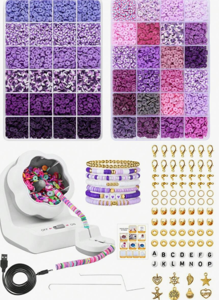Kit de 2400 piezas de cuentas de arcilla para hacer joyas de regalo