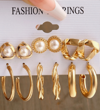 Juego de pendientes de perlas