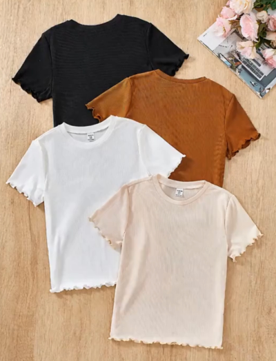 Camisetas básicas casuales para niñas