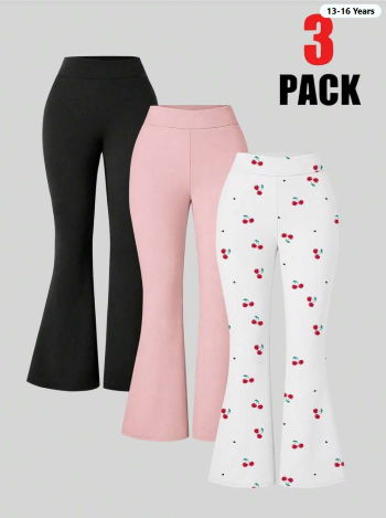 3 piezas Pantalones acampanadosvera, verano y otoño