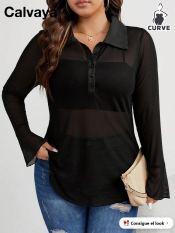 Blusa con botón de manga