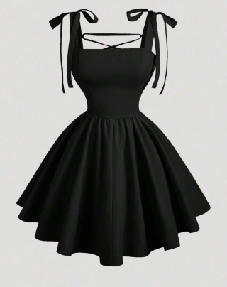 Vestido romántico negro
