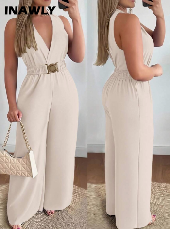 Elegante mono de pierna ancha